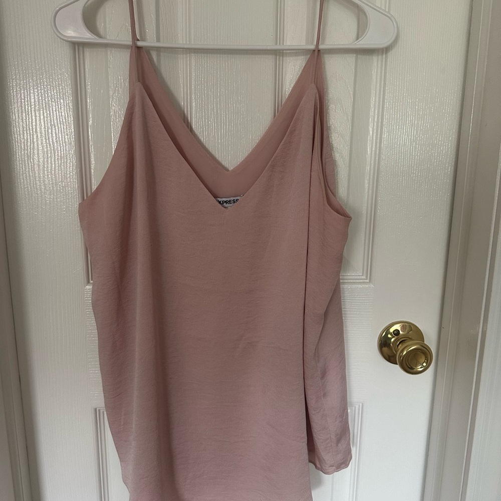 Express Pink Fitted Sleeveless Camisole